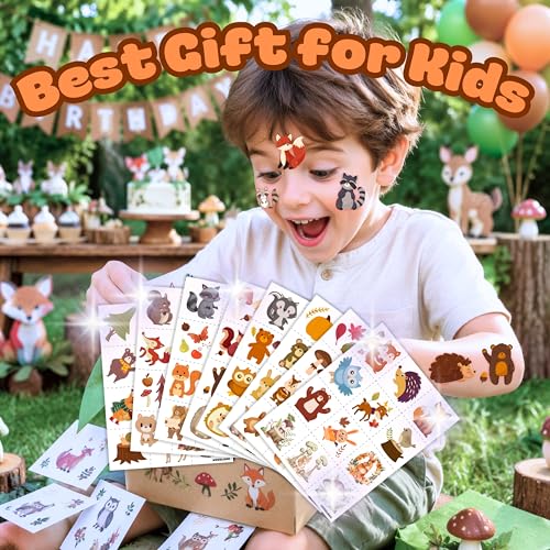 96pc Woodland Animal Temporary Tattoos for Kids - Pre-Cut