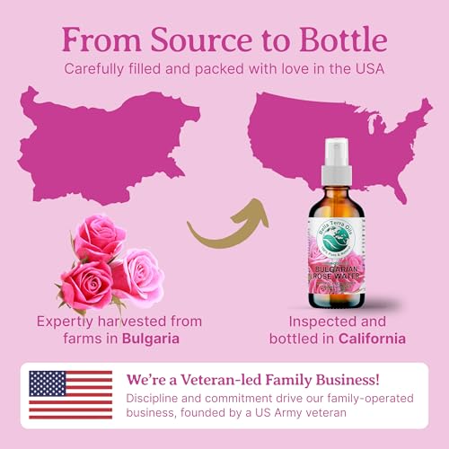 Bella Terra Oils - Rosewater Spray 16 oz - Embrace The Timeless Beauty of Pure Organic Rose Water, Ideal for Skin & Hair, Immerse in Natural Rose Fragrance