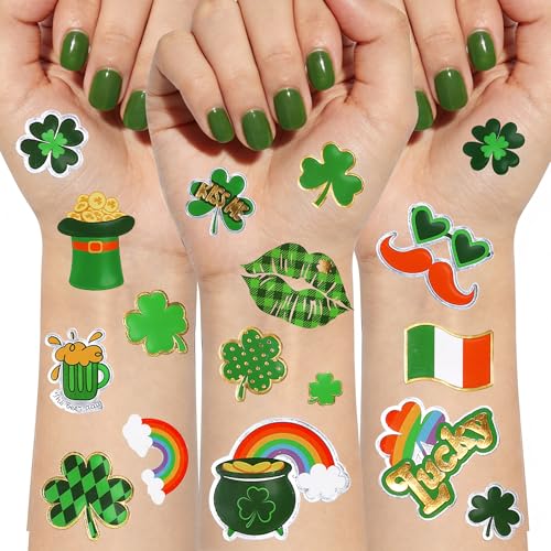 St Patrick's Day Temporary Tattoos & Green Freckles - 56 Designs