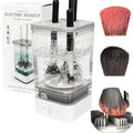 White Automatic Makeup Brush Cleaner Machine with Deep-Clean Silicone Scrubber
