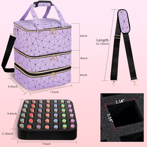 Nail Polish Organizer Bag - Holds 84 Bottles & UV Lamp