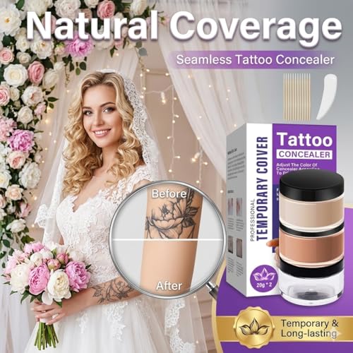 Tattoo Cover Up Makeup Kit - Waterproof Skin Concealer for Scars & Blemishes