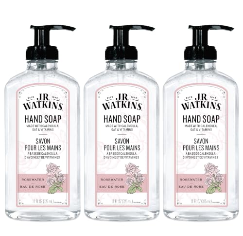 J.R. Watkins Rosewater Gel Hand Soap, 3 Pack 11 Fl Oz