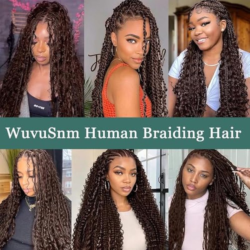 Ginger Human Hair Bundles for Boho Braids - 26 Inch Deep Wave