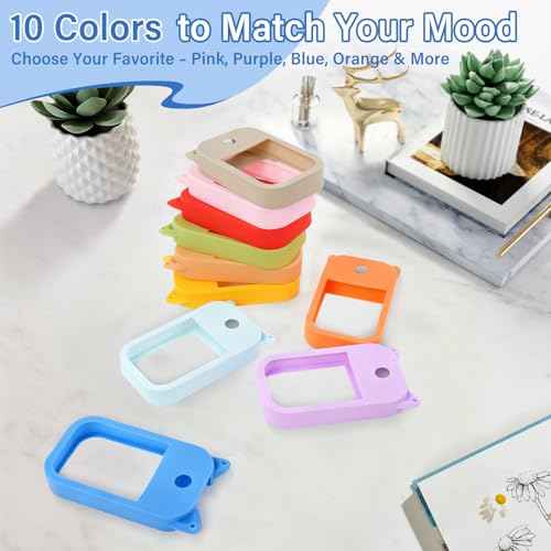 Silicone Case for Touchland Hand Sanitizer Spray 1FL OZ/30ml ? Cute Pet Ear Design with Portable Keychain(Purple + Light Blue + Yellow)