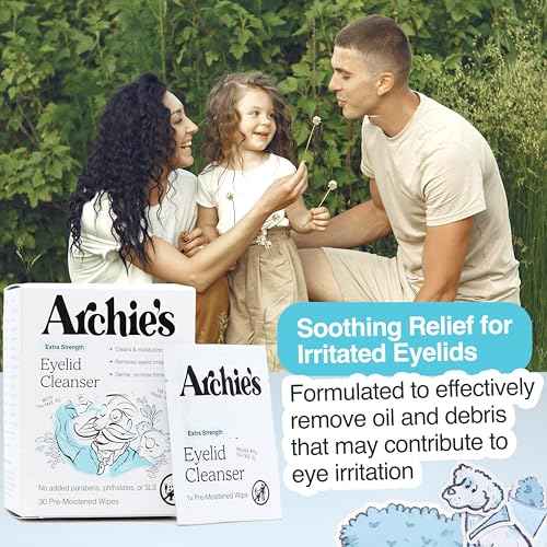 Archie's Remedies Eyelid Wipes and Lid Scrub - 30 Pre-Moistened Wipes - Australian Tea Tree Oil, Paraben-Free, SLS-Free, Phthalate-Free, Ideal for Sensitive Skin and Daily Eye Care