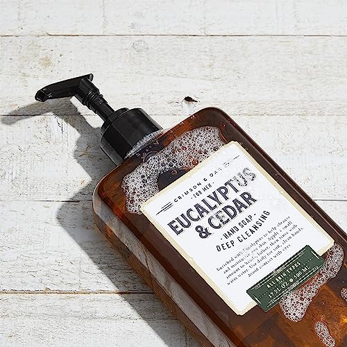 Body Prescriptions Men's Hand Soap by Crimson & Oak | Deep Cleansing Hand Soap with Pump Dispenser, Eucalyptus & Cedar Men's Hand Wash, Liquid Hand Soap