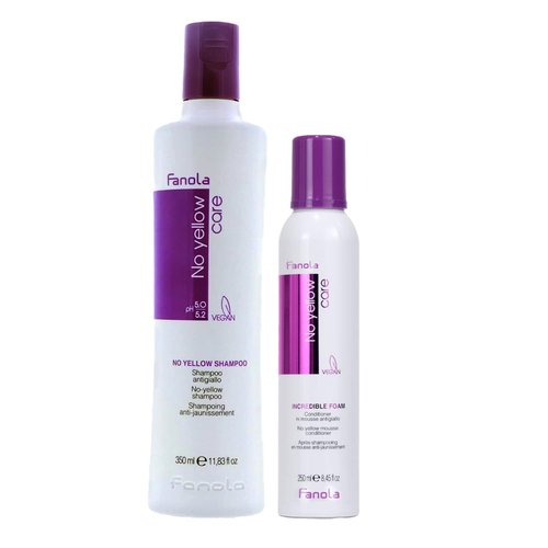 Fanola No Yellow Shampoo Bundle with No Yellow Incredible Foam