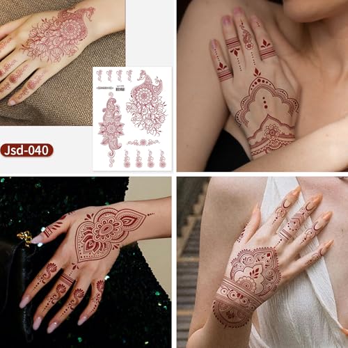 Henna Temporary Tattoo Stickers 12 Sheets Indian Mandala