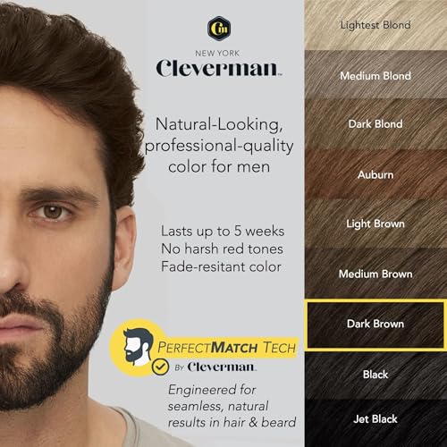 Cleverman Dark Brown Beard Dye for Men - 5 Uses