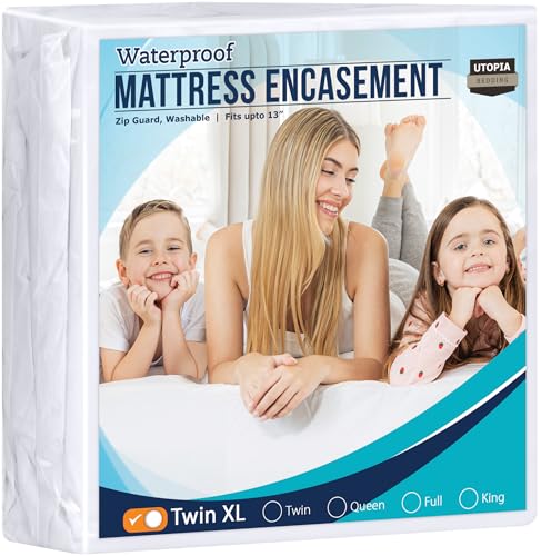 Utopia Bedding Zippered Mattress Encasement Twin XL - 100% Waterproof and Bed Bug Proof Mattress Protector - Absorbent, Six-Sided Mattress Cover