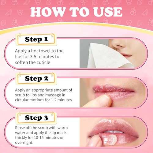 4-Piece Lip Scrub & Mask Set - Exfoliate & Moisturize