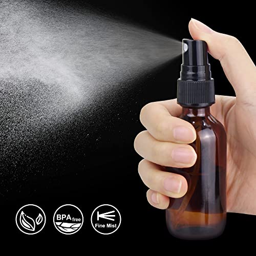 4 oz Amber Glass Spray Bottles - Fine Mist, 16 Pack