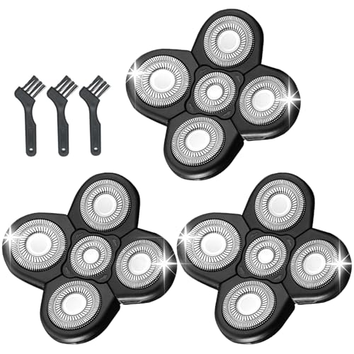 5 Blades Replacement for Freebird Shaver Razor Head, Bald Men Freedom Grooming Refills, with Cleaning Brush 3 PCS
