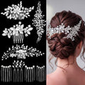 Maitys 44pc Wedding Hair Comb Clips Pearl Crystal Rhinestone Set