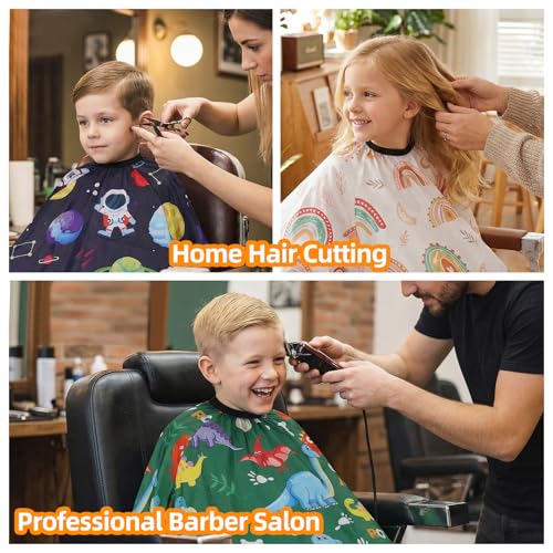 Kids Hair Cutting Cape with Sleeves - 3 Pack