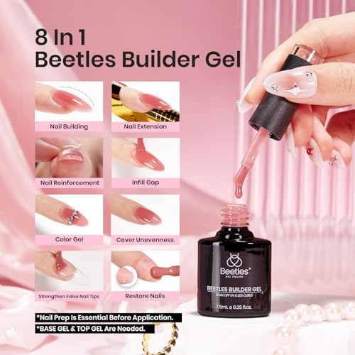 Beetles Builder Gel Set, 6 Colors - Nail Strengthening & Extension