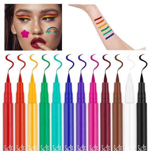 12 Colors Matte Liquid Eyeliner Set - Waterproof & Smudgeproof