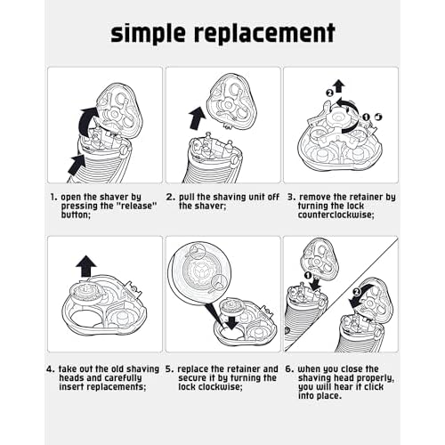 SH30 Replacement Heads Compatible with Norelco Replacement Heads Philips Norelco Shaver 2400 Replacement Blades, 3 - Pack Series 3000 Replacement Blades for 2400 X3001/90 3900 S3341/92, Gifts for Men