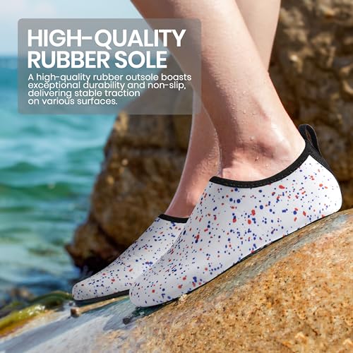 SEEKWAY Water Shoes Women Men Adult Quick-Dry Aqua Socks Barefoot Non Slip for Beach Swim River Pool Lake surf Black Size SK002