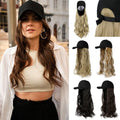 Baseball Hat Wig with Hair 24" Adjustable Black Cap