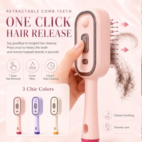 Electric Spray Hair Comb with Water Mist: Rechargeable Scalp Massage & Frizz Control