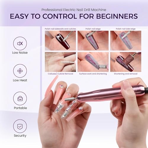 Dip Powder Nail Kit with Everything: 30 Colors Nail Dip Powder Set with Top & Base Coat Activator Brush Saver with Nail Drill for DIY At Home Salon