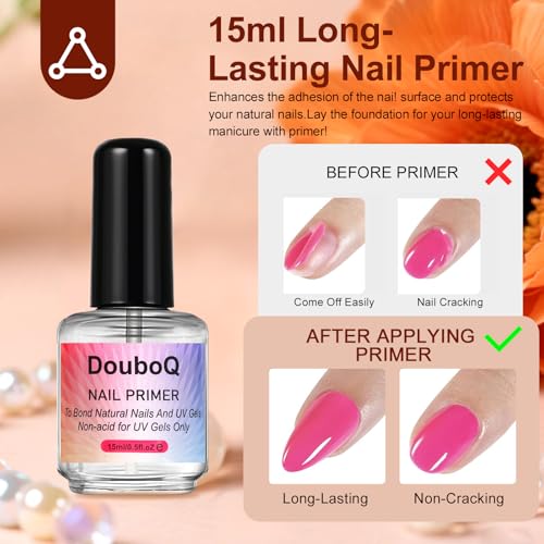 Acrylic Nail Kit for Beginners with Everything-Nail Kit Acrylic Set White Pink Clear Acrylic Powder Gel Polish Decorations for Home Salon