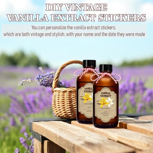 12 Pack 4oz Amber Glass Vanilla Extract Bottles with Lids