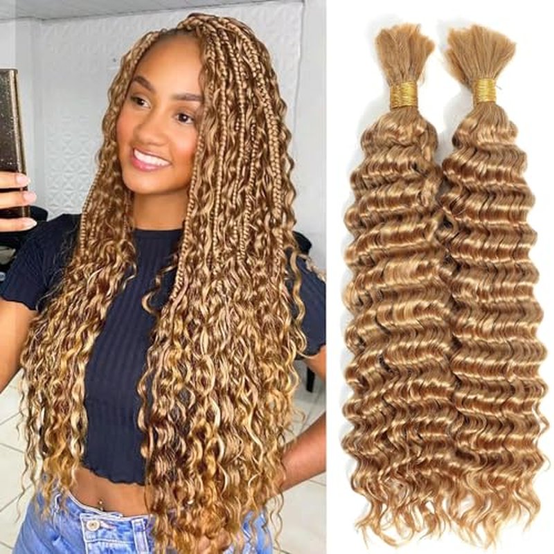 100% Unprocessed Brazilian Virgin Human Braiding Hair - 12A Deep Water Wave, 18 Inch