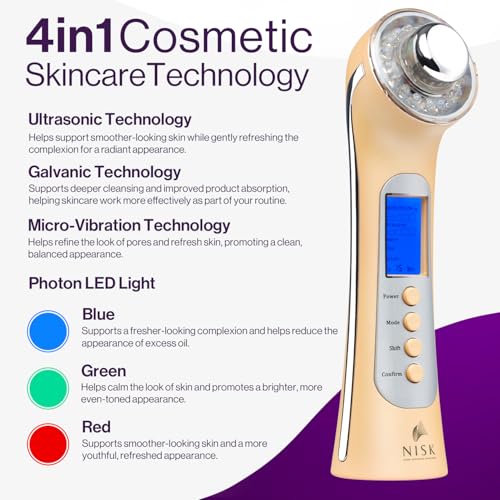 Nova 4-in-1 Facial Beauty Wand | LED Light & Galvanic Ion Massage