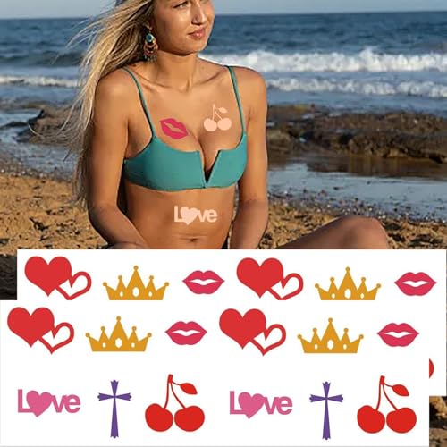 LKTEE Tanning Stickers,Tanning Stickers for Body - 210 Pcs Waterproof Temporary Tattoos Stickers Set for Tanning Unisex Tanning Bed Accessories