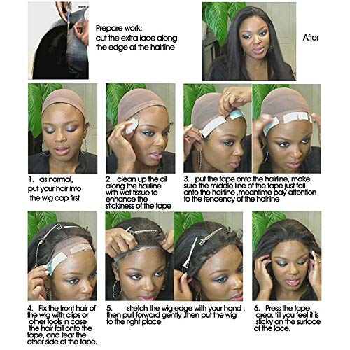 CREATE BEAUTY Lace Front Wig Tape - 36 Pieces, Water-Proof Strong Adhesive Double Sided Lace Wigs Tape (Blue)