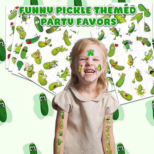 96 Pickle Temporary Tattoos for Kids Birthday Party Favors