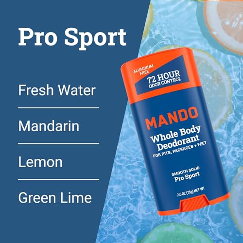 Mando Whole Body Deodorant Stick - 72 Hour Odor Control, 2.6 oz