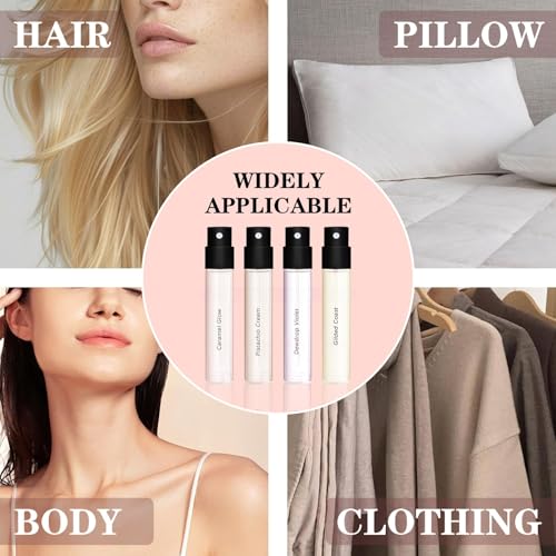 Roseye 4-Pack Hair Perfume Set for Women - Long-Lasting Fresh Scents, Travel Size Mist