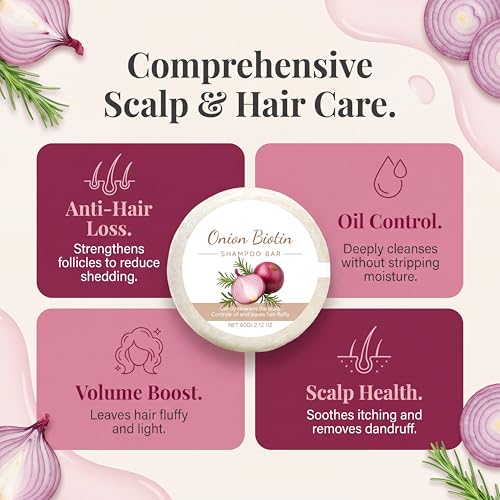 2 Pack Onion Biotin Rosemary Shampoo Bar for Hair Growth