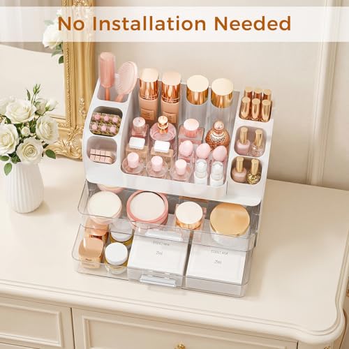 Large Makeup Organizer with Drawers - Vanity Storage Solution