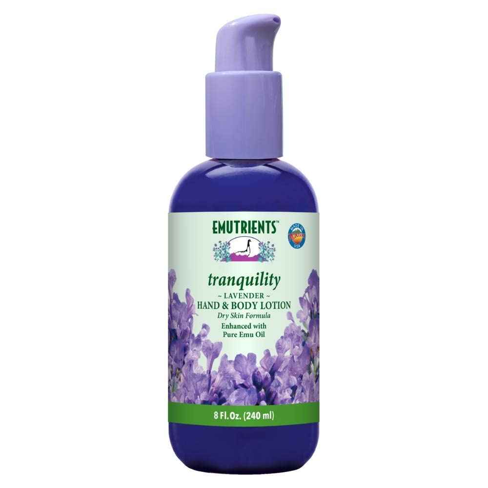 Montana Emu Ranch - Tranquility Hand and Body Lotion 8 Ounces - Made with Pure Lavender and Pure Emu Oil