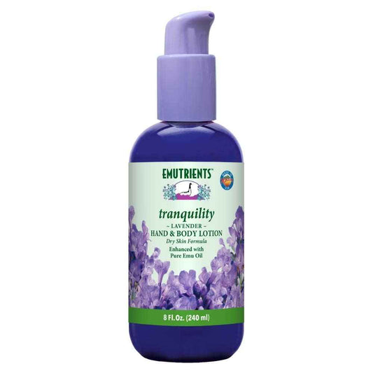 Montana Emu Ranch - Tranquility Hand and Body Lotion 8 Ounces - Made with Pure Lavender and Pure Emu Oil
