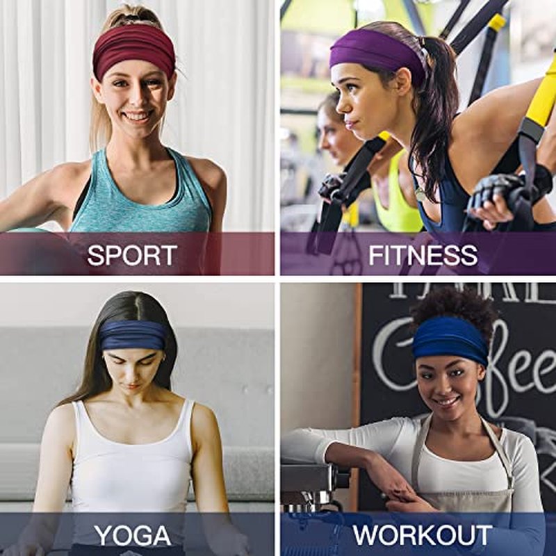 12 Pack Non-Slip Wide Headbands for Women - Soft Elastic Hair Bands