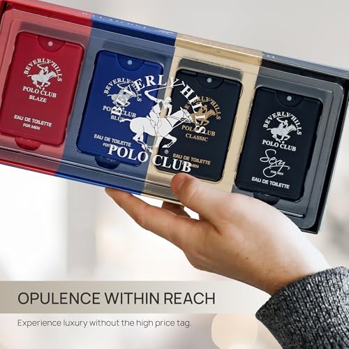 Beverly Hills Polo Club Men's 4-Piece Pocket Spray Set 20ML