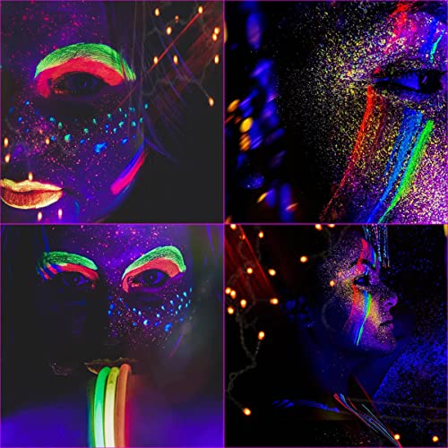 Bowitzki UV Neon Face Paint Kit 8x30ml Glow in Dark