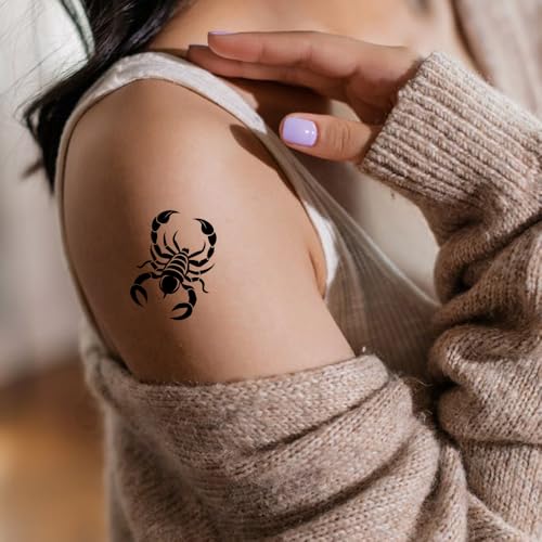 Black Scorpion Temporary Tattoo Sheets - 12 Pack