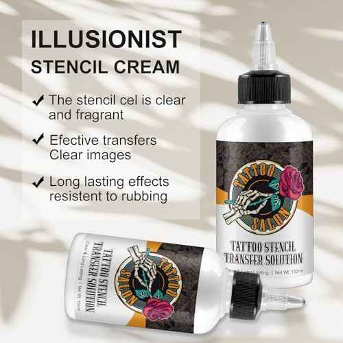 Tattoo Stencil Transfer Gel Solution, Stencil Magic Cream, Tattoo Application Solution for Transfer Paper Machine Stencils, Long-Lasting & Clear, 150ml
