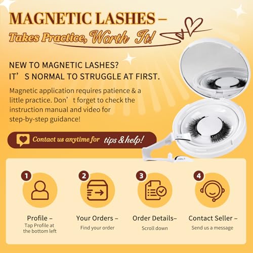 Magnetic Eyelashes 2 Pair Reusable Kit with Applicator