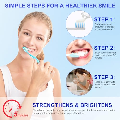 NIFEISHI Fluoride-Free 7.5% Nano Hydroxyapatite Toothpaste 2x3.4oz – Enamel Remineralizing, Sensitive Teeth