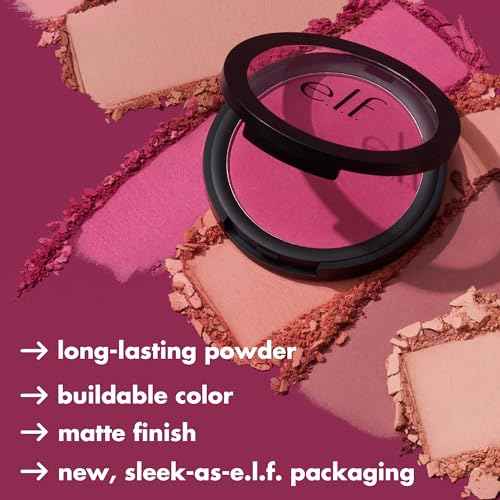e.l.f. Primer-Infused Matte Blush, Long-Lasting, Lightweight & Buildable Powder Blush, Delivers A Matte Finish, Vegan & Cruelty-Free, Always Crushing