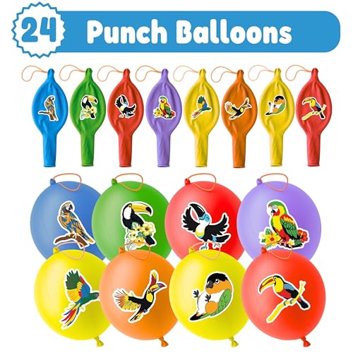 72pc Parrot Party Favor Pack - Balloons & Tattoos