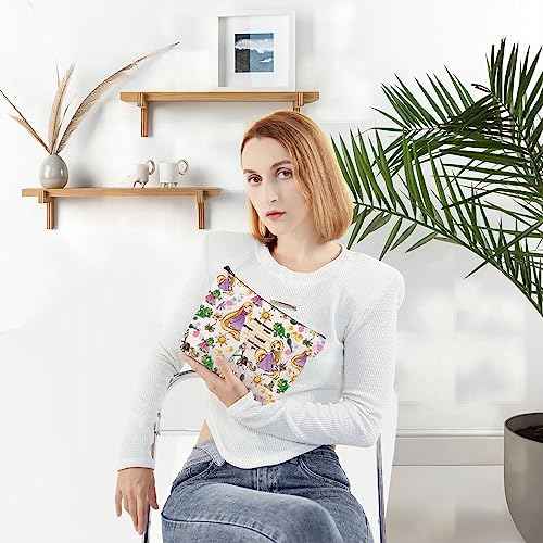 WZMPA Princess Hair & Sun Cosmetic Bag Fairy Tales Fans Gift You Are Braver Stronger Beautiful Than You Know Hair Movie Makeup Zipper Pouch Bag (Hair Princess)